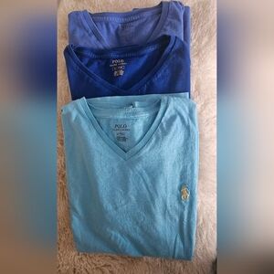 Polo by Ralph Lauren Men's Trio of Blue V-Neck Shirts